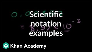 Scientific notation examples  PreAlgebra  Khan Academy [upl. by Dnalyag176]