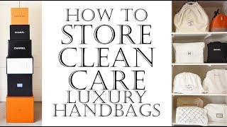 How to store clean care amp protect luxury handbags inc Chanel bags  Conditioner for leather bags [upl. by Merras]