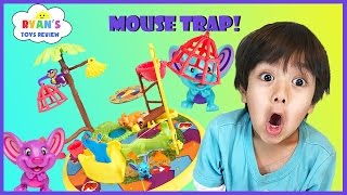 Family fun game for kids Mouse Trap Egg surprise Toys Challenge Ryan ToysReview [upl. by Airitac]