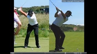 Jon Rahm golf swing  Long Iron faceon amp downtheline July 2017 [upl. by Leveroni]