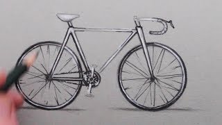 How to Draw a Bicycle Easy Step by Step [upl. by Redan]