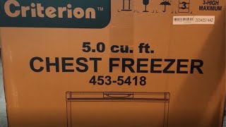 MENARDS  CRITERION CHEST FREEZER  5CU  PREVIEW [upl. by Signe]