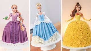 How to make Disney PRINCESS Doll CAKES  Cake decorating Ideas [upl. by Eimot650]