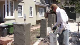 Stucco concrete block pillars [upl. by Gosnell714]