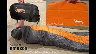 OUTERDO DesertFox Lightweight Waterproof Mummy Sleeping Bag Review [upl. by Sedberry]