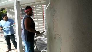 Stucco sand finish for beginners [upl. by Ahsertal]