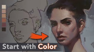 How to Start a Digital Portrait Painting in Color [upl. by Akkina]