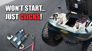 Riding Lawn Mower  Solenoid Clicks but Doesnt Start [upl. by Lledrev336]