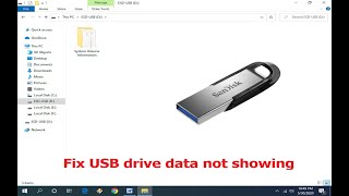 How to Fix USB Pen Drive File amp Folder not Showing in Windows 1087 [upl. by Beth]