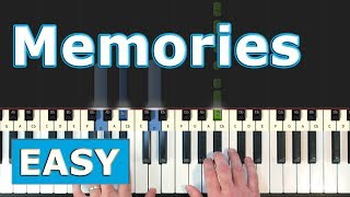 Maroon 5  Memories  EASY Piano Tutorial Sheet Music [upl. by Macilroy799]