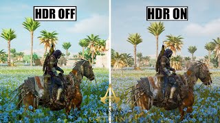 Assassins Creed Origins  Graphics Comparison HDR OFF VS HDR ON  RTX 2060 SUPER  2k [upl. by Anire]