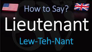 How to Pronounce Lieutenant CORRECTLY [upl. by Rojam759]