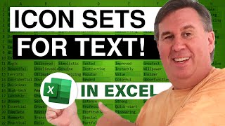 Excel  Icon Sets for Text  Episode 2067 [upl. by Ayila]