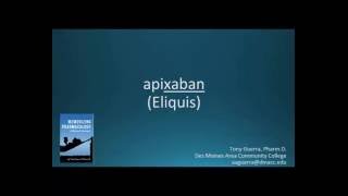 How to pronounce apixaban Eliquis Memorizing Pharmacology Flashcard [upl. by Egiedan]