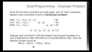 Lesson 4 A Goal Programming [upl. by Aniroc]