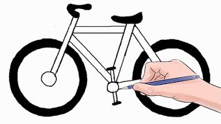 How to Draw a Bicycle Easy Step by Step [upl. by Hgiel]