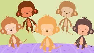 five little monkeys  nursery rhymes  childrens rhymes  kids songs [upl. by Breanne504]