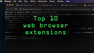 Top 10 Browser Extensions for Hackers amp OSINT Researchers Tutorial [upl. by Aarika]