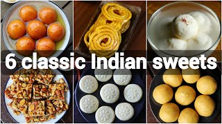 6 quick amp easy indian sweets recipes  classic indian desserts  indian festival sweets recipes [upl. by Cole]