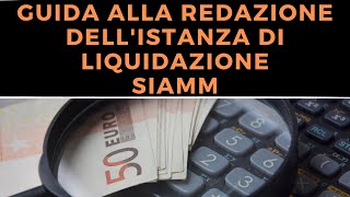 Istanza di liquidazione SIAMM  Guida alla redazione [upl. by Duester]