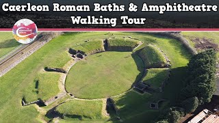 CAERLEON ROMAN BATHS amp AMPHITHEATRE WALES  Walking Tour  Pinned on Places [upl. by Ameen306]