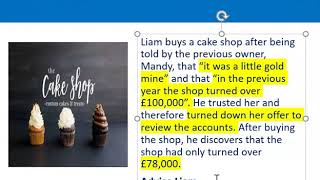 How to apply misrepresentation Liam cupcake scenario [upl. by Anits]