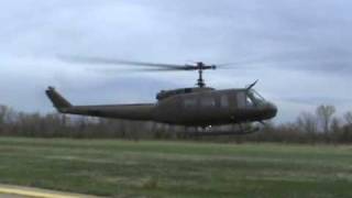 UH1H Huey startup and flyby [upl. by Eltsyrk]