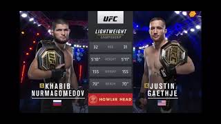 Khabib Nurmagomedov Vs Justin Gaethje Full Fight Ufc 254 Main Event [upl. by Tulley734]