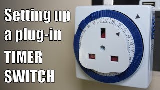 How to use a PlugIn Timer Switch  Setting up a Mechanical Timer Switch [upl. by Ellessig831]