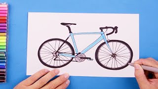 How to draw a racing bicycle [upl. by Tremayne]