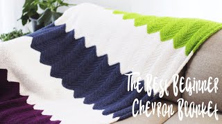 How to crochet the chevron blanket stitch • Best Crochet Chevron Blanket 4 Beginners [upl. by Halle]