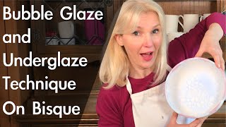 Bubble Glaze Technique on Bisque Pottery [upl. by Marelda133]