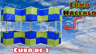 Cómo Hacer un IMPRESIONANTE Papalote Triple Cubo Parte 12 [upl. by Eenat]