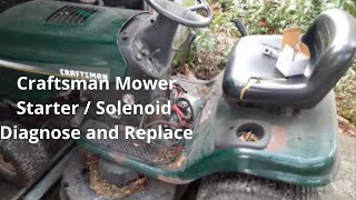 Starter  Solenoid Diagnose and Replace Craftsman Mower [upl. by Oinafipe]