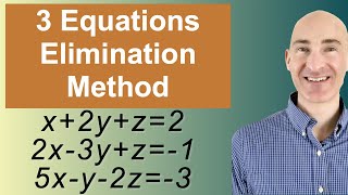 Solving Systems of 3 Equations Elimination [upl. by Neehsas]