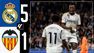 Real Madrid 51 Valencia  HIGHLIGHTS  LaLiga 202324 [upl. by Ytok]