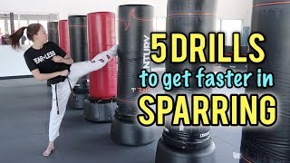 5 Sparring Drills to Help You Kick Faster Taekwondo Speed amp Agility [upl. by Enilegnave]