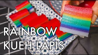 Rainbow Nonya Kueh Lapis Recipe  Singapore Nine Layer Steamed Cake  no bake Asian desserts [upl. by Fernyak634]