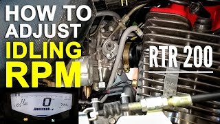 How to Set IDLE RPM in RTR 200  How to Adjust Slow Speed RPM in a Motorcycle [upl. by Eromle]