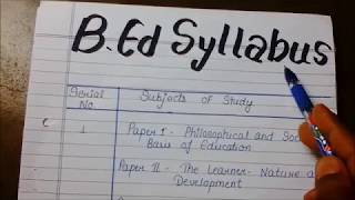 Bed Full Syllabus  Complete Bed Syllabus [upl. by Silloc]