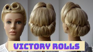 How to do victory rolls hairstyle [upl. by Suivat]