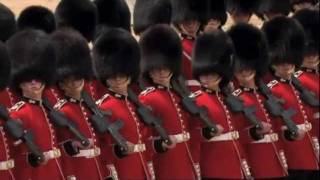 5 Trooping the Colour  Guards March Past in Slow and Quick Time [upl. by Bowman]