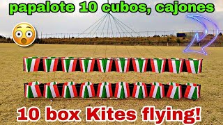 Cómo hacer un INCREÍBLE Papalote 10 cubos  How To Make a Box Kite  How to Make a Kite [upl. by Haimirej]