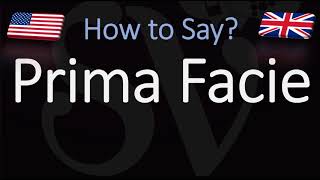 How to Pronounce Prima Facie CORRECTLY [upl. by Fanchet]