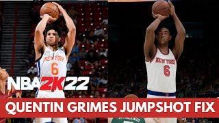 Quentin Grimes JUMPSHOT FIX NBA 2K22 [upl. by Ynnel]