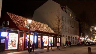 Reykjavik Iceland 🇮🇸  Christmas on a cold winter night [upl. by Cass]