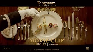 Kingsman The Golden Circle Dinner  Extended Movie Clip in HD 1080p [upl. by Naginarb]