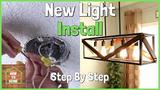 How To Install a Hanging Light Fixture  Dining Room Light Fixture [upl. by Wolsky931]