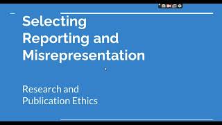 Selective Reporting and Misrepresentation of data Research and Publication ethics Phd coursework [upl. by Neurath786]