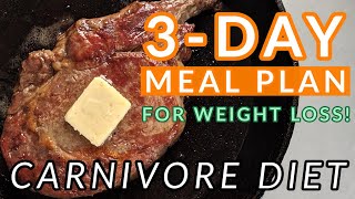 3Day Carnivore Diet Meal Plan FOR WEIGHT LOSS [upl. by Roby811]